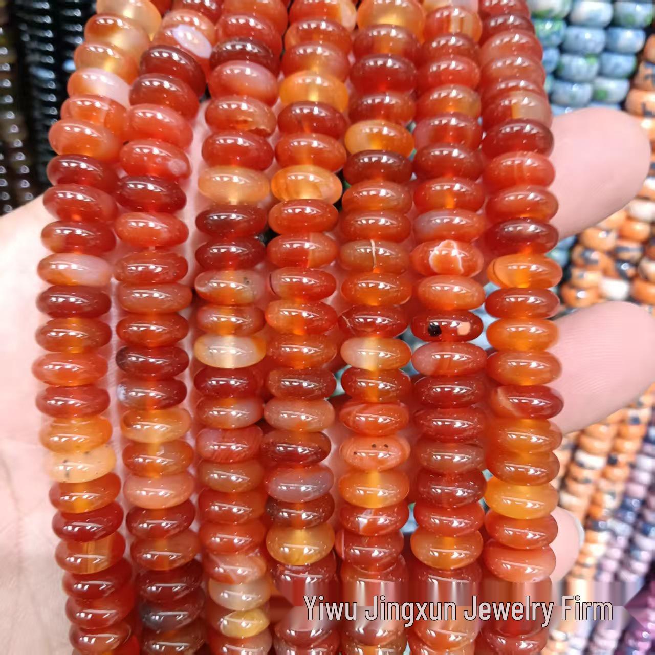 

4x10mm Red Agate Natural Stone Abacus Beads for DIY Jewelry & Clothing Buttons 4x10mm, approx. 87 beads per strand