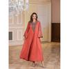 Middle East Indonesia Arab Turkish Women's 2024 Summer Rope Embroidered Robe Long Dress Dubai Saudi Dresses