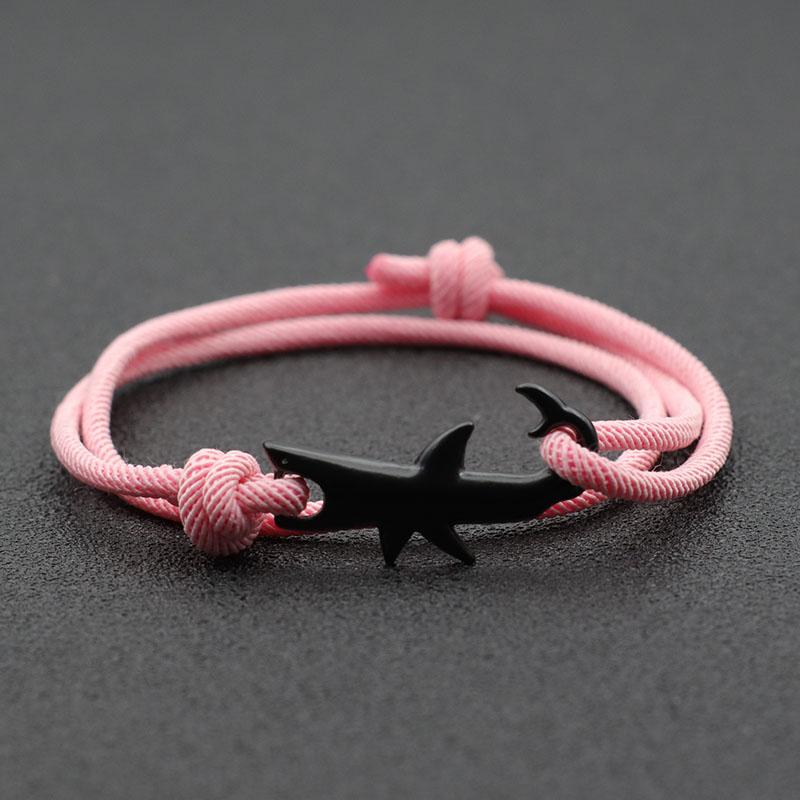 

Noter New Shark Bracelet Unisex Double Layer Adjustable 3mm Cord Chain Braclet Beach Jewelry Accessories Surfer Braslet Pulsera розовый