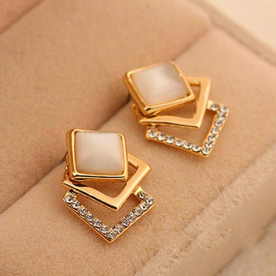 Korean Butterfly & Bowknot Cat's Eye Earrings with Pearl Studs