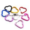 Heart-shaped Aluminum Carabiner Keychain with Steel Wire Hook and Multi-functional Buckle