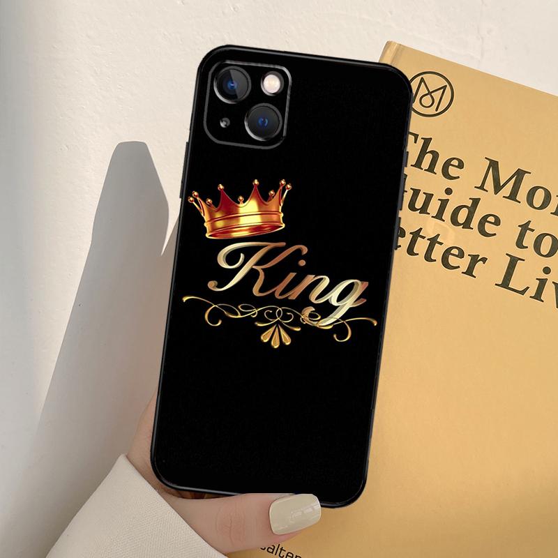 Queen King Crown Phone Case For iPhone 17 16 15 13 11 12 14 Pro Max mini XR 16e 15 16 Plus 17 Air Full Cover