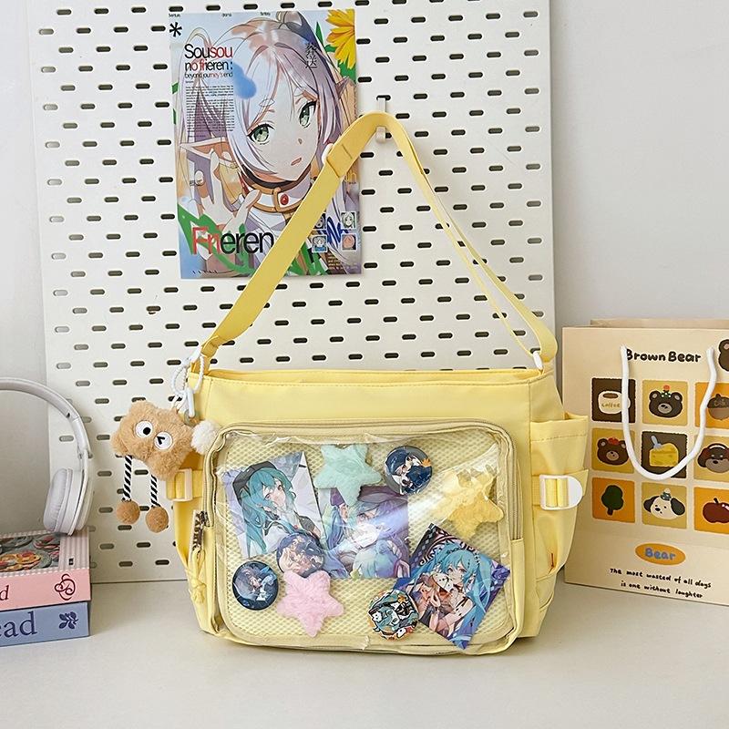 Women's High-capacity Mailman Bag Versatile Simple Transparent Shoulder Bag Messenger Bag Student Class Crossbody Bag Daily Commuting Bag Tote Bag