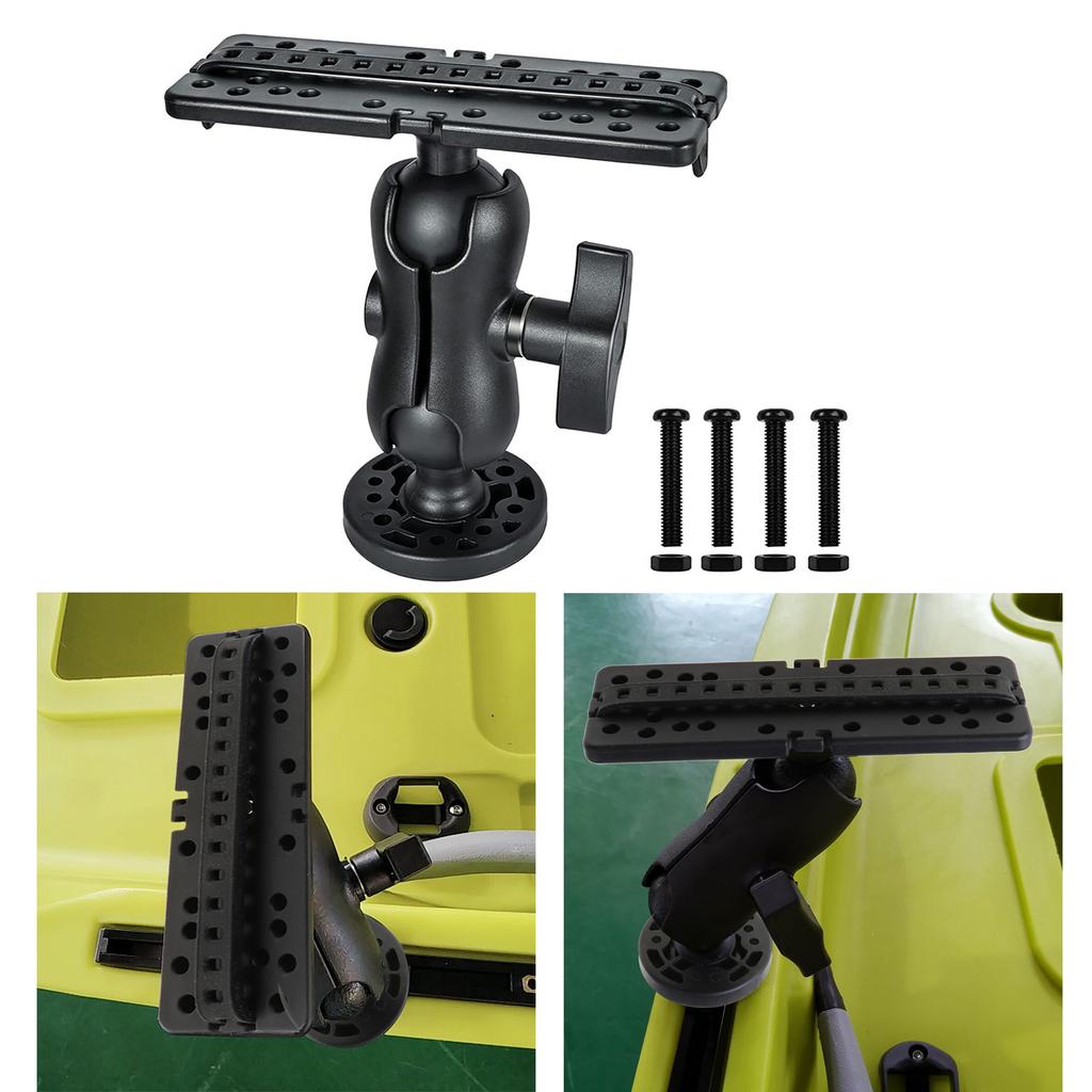 360 Degrees Rotation Fish Finder Holder Universal Kayak Mounting Plate Fish Finder Mount Ball Mount Fish Finder Bracket