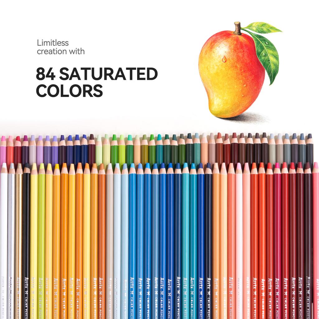 NEW Arrtx Colored Pencil Set 84 Colors Soft Core for Adult Color Drawing Blending Shading Sketching for Artists Beginners