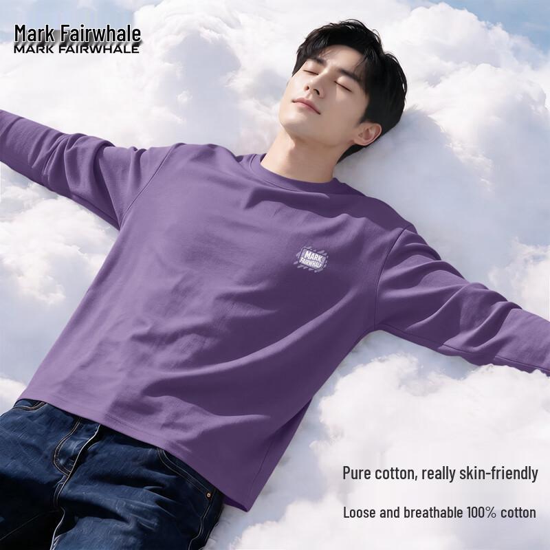 Mark Fairwhale Men's Cotton Long-Sleeve Loose Fit T-Shirt