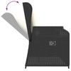 Vidaxl Folding Garden Bench With Cushions, Black, Poly Rattan