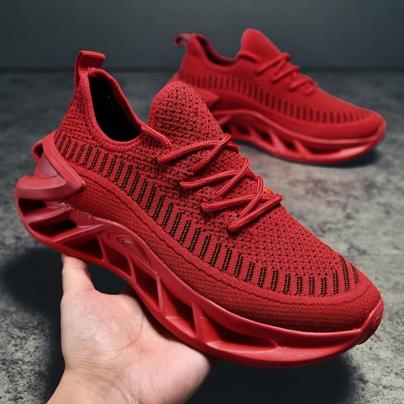 Breathable Knit Running Shoes Lightweight, Non-Slip  Purple Blade Design  EVA Sole | For Tennis, Gym, Sports & Work