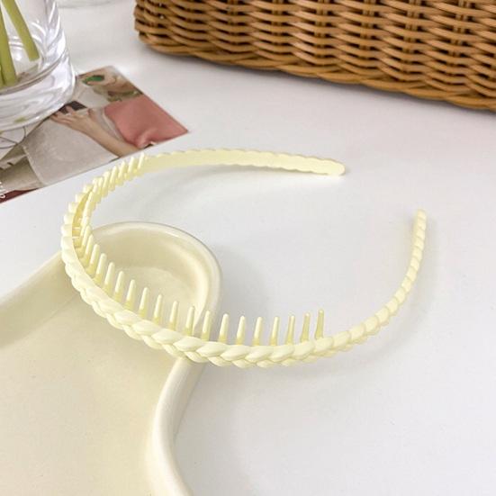 Women Headband Elastic Solid Color Anti-slip Frosted Braid Broken Hair Organization Face Washing Bath Hair Hoop with Teeth Female Headwear