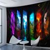 Fantasy Cave Tapestry, Colorful Light Portals In Rock Formations, Mystical Landscape Wall Art For Home Dorm Background