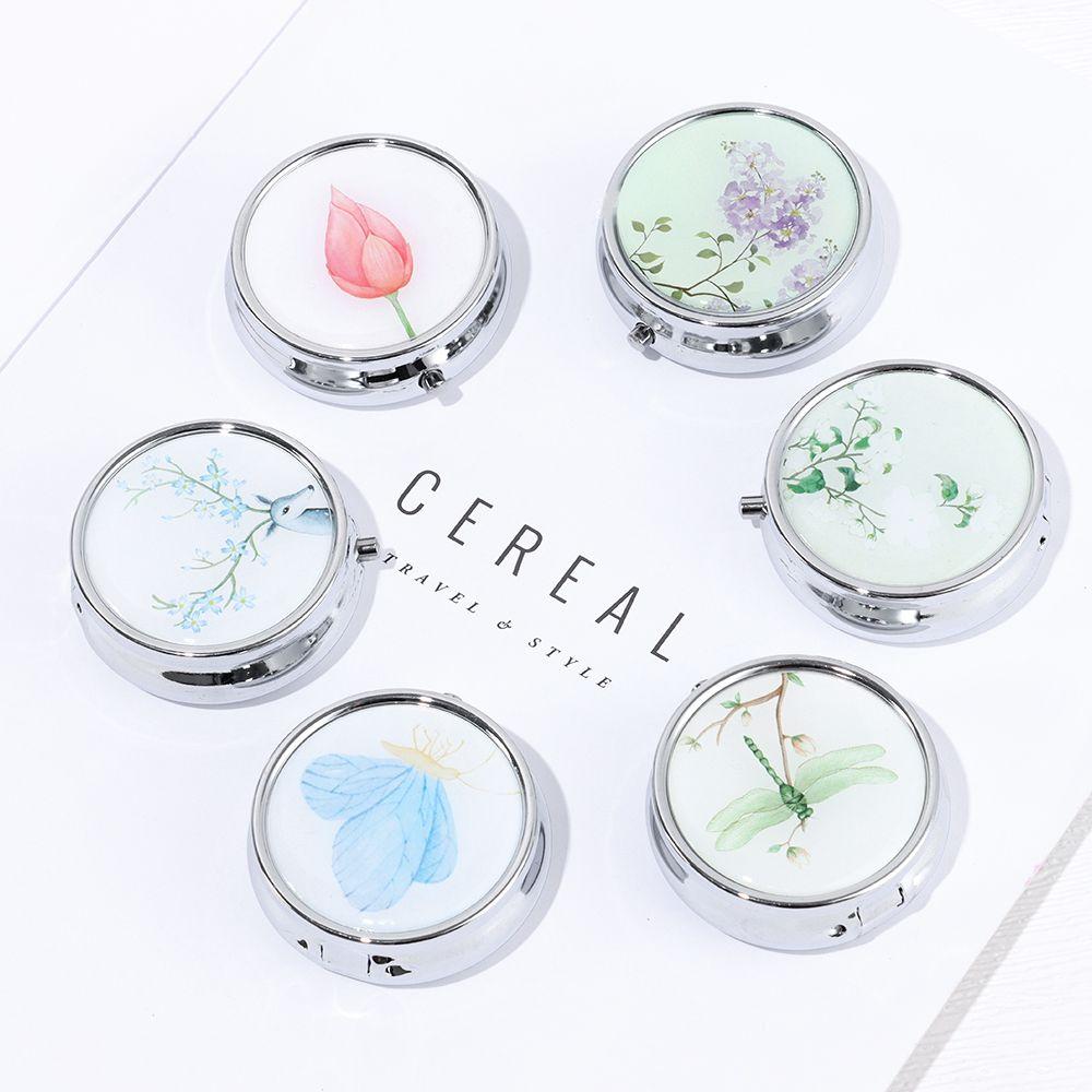 Metal Portable Travel Pill Box Medicine Organizer Pill Cases Makeup Storage Container