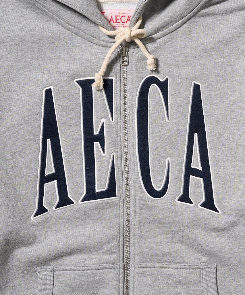 Aeca Aeca Applique Zip Up Hoodie-Grey