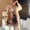 Ethnic Style Landscape Oil Painting Scarf - Autumn/Winter Fashion for Female Students, Warm Imitation Cashmere Shawl