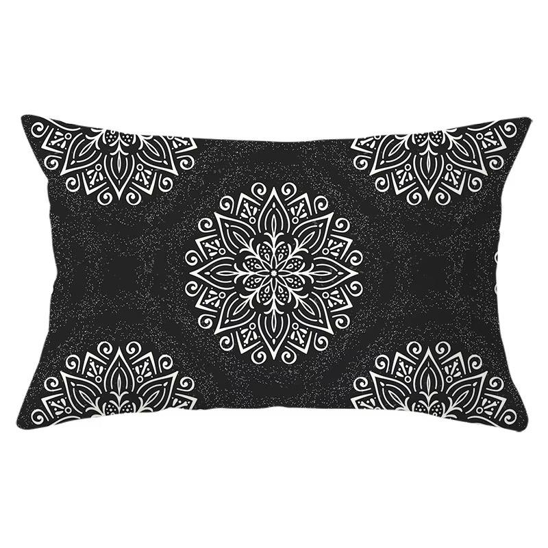 30*50cm Geometric Black and Yellow Pattern Printing Decorative Sofa Living Room Home Furnishing Polyester Rectangular Pillowcase