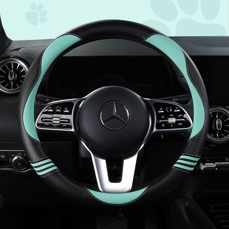 FSB Cartoon Cat Carbon Fiber Steering Wheel Cover – Cute, High-End, Sporty Design