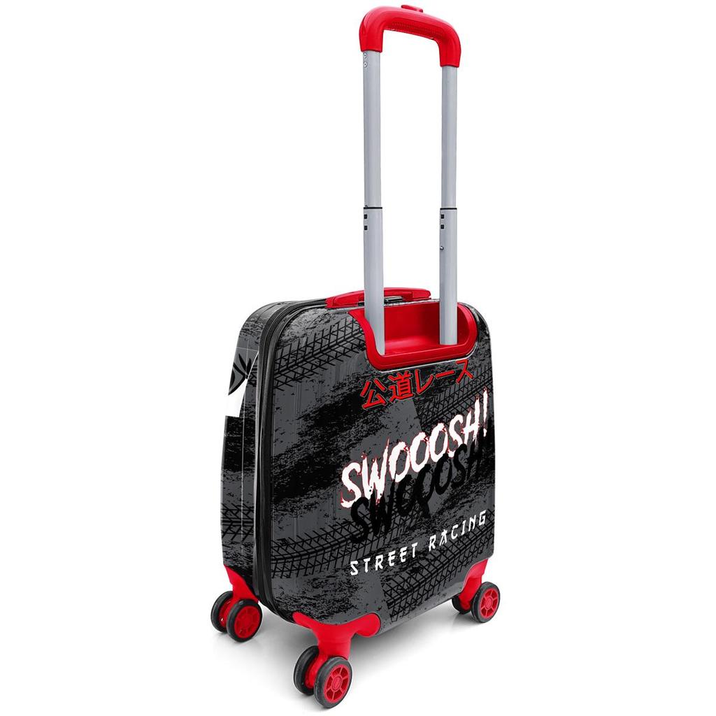 coral high Kids Black Red Anime Car Patterned Children's Suitcase 16738