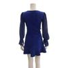 GRAXIA Flared Mini Size Long Square and Design for and Lounge Wear Women's A-Line Dress, Blue, L, Sleeves, Neck, Button-Down Hostess, Hostess,