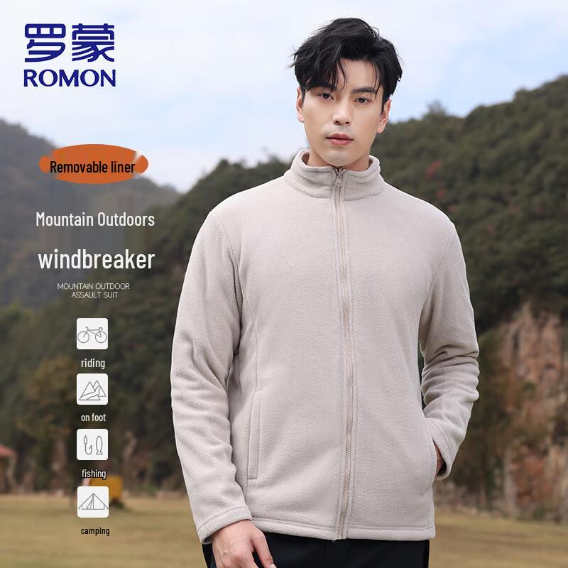 ROMON Men's 3-in-1 Detachable Windproof Jacket