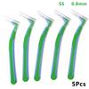 Lot de 5 brosses interdentaires en silicone en forme de L pour retirer les cure-dents, outils de nettoyage buccal multicolores, fournitures de matériel dentaire