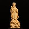 Arborvitae God of Wealth Ornament Wooden Handicrafts Creative Home Desktop Decoration Solid Wood Carving Holiday Gifts