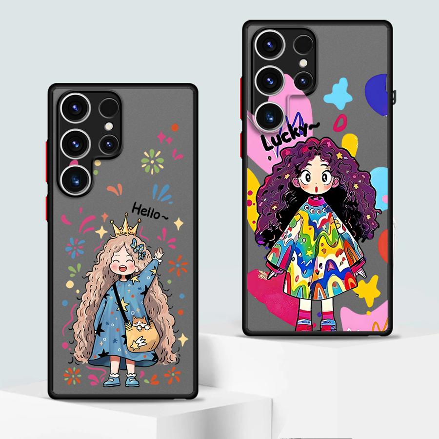 Cute Cartoon Character Funda Back Phone Cover Case for Samsung Galaxy S26 S23 FE Note 20 Ultra 10+ S24 Plus S21 S22 S20 FE S25