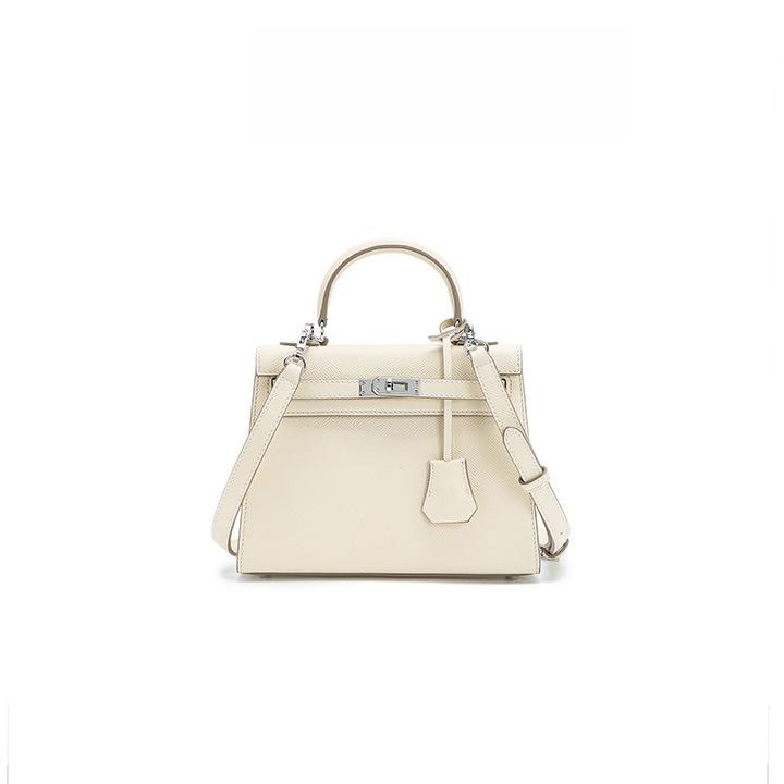 Einfarbig, Hochwertig, Modisch, Handtasche aus weichem Leder mit großem Fassungsvermögen für Damen, Platin-Tasche