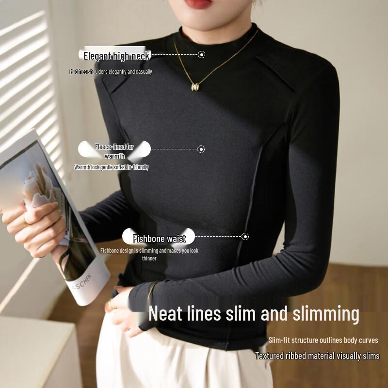 Langsha Women's Slim Fit Thermal Turtleneck Base Layer Top