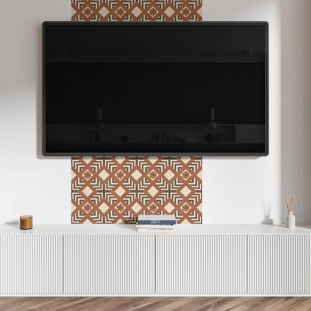Samoprzylepne Kafelki Winylowe - Dekoracja Z Nadrukiem Wzór Z Geometrycznymi Motywami 10X40X20 Cm