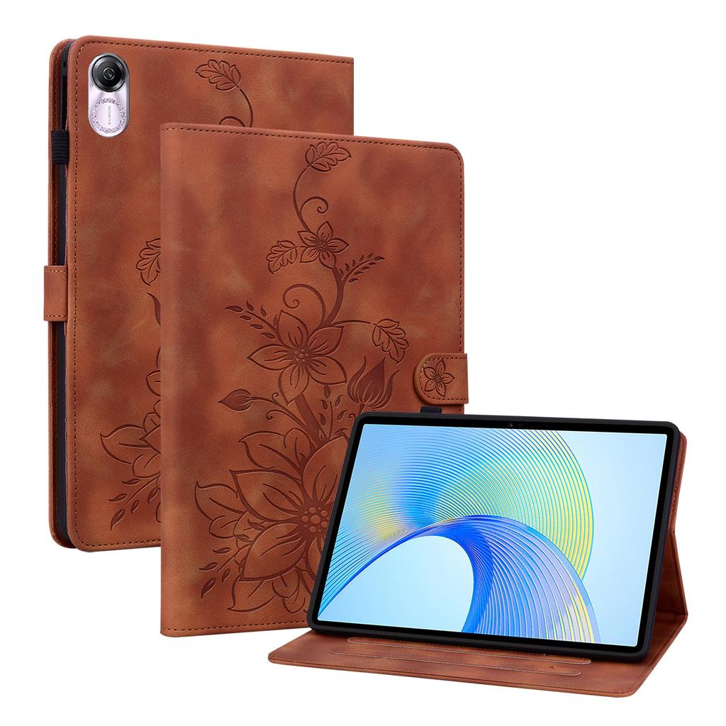 For Honor Pad X8 Pro. PU Leather Exquisite Floral Embossed Design Tablet Case