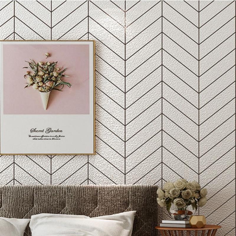 Luxury Suede Texture 3D Wallpaper 1.2mm Non-Woven Geometric Wall Cover, Modern Home Decor, Renovation Wall Paper Roll 0.53x9.5m