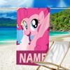 1pc My Little Pony2 Beach Towel with Custom Name, Beach/Swimming/Bath/Picnic/Camping Towel, Suitable for Seaside Beaches