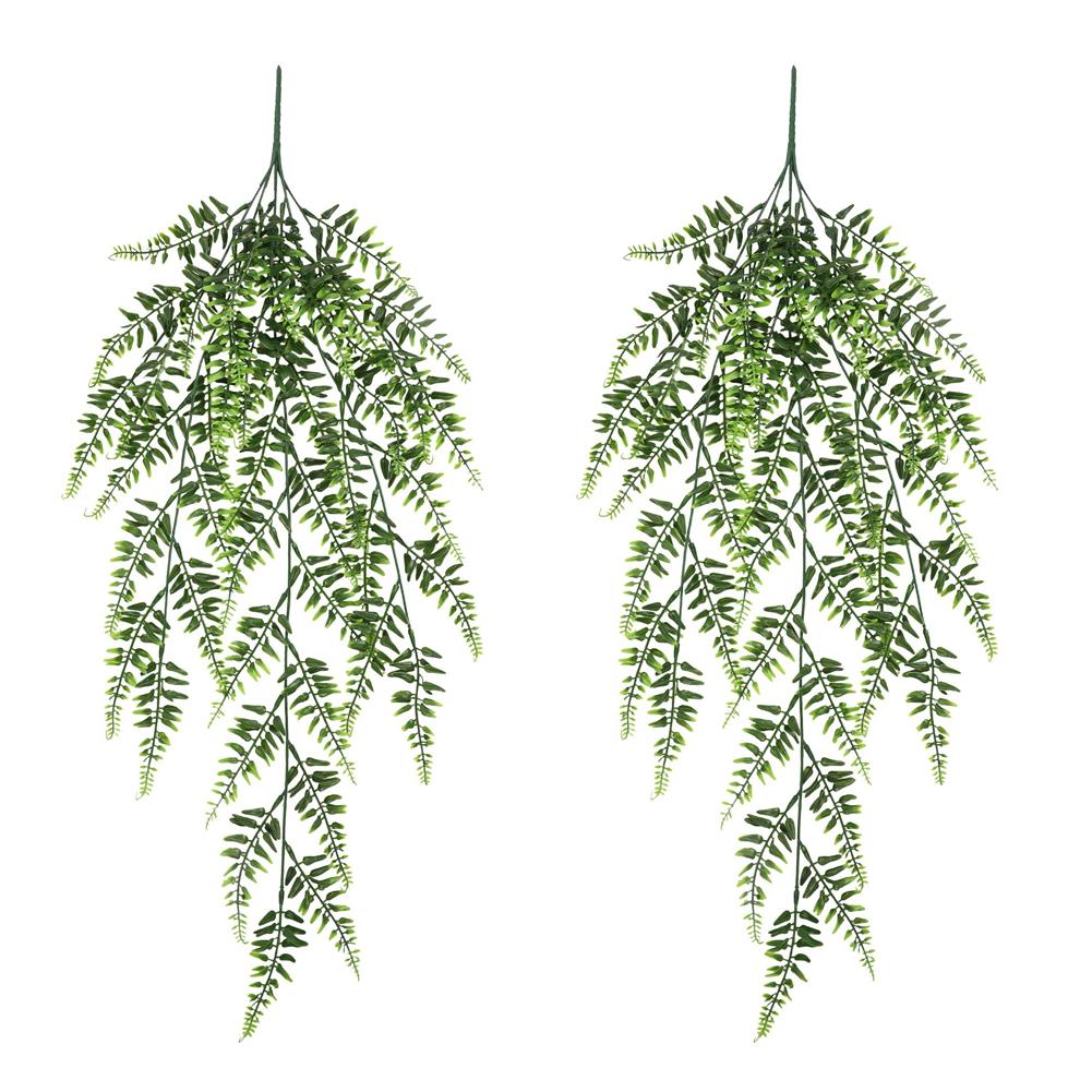 80cmPersian Fern Leaves Vines Home Room Decor Hanging Artificial Plant Plastic Leaf Grass Wedding Party Wall Balcony Decoration