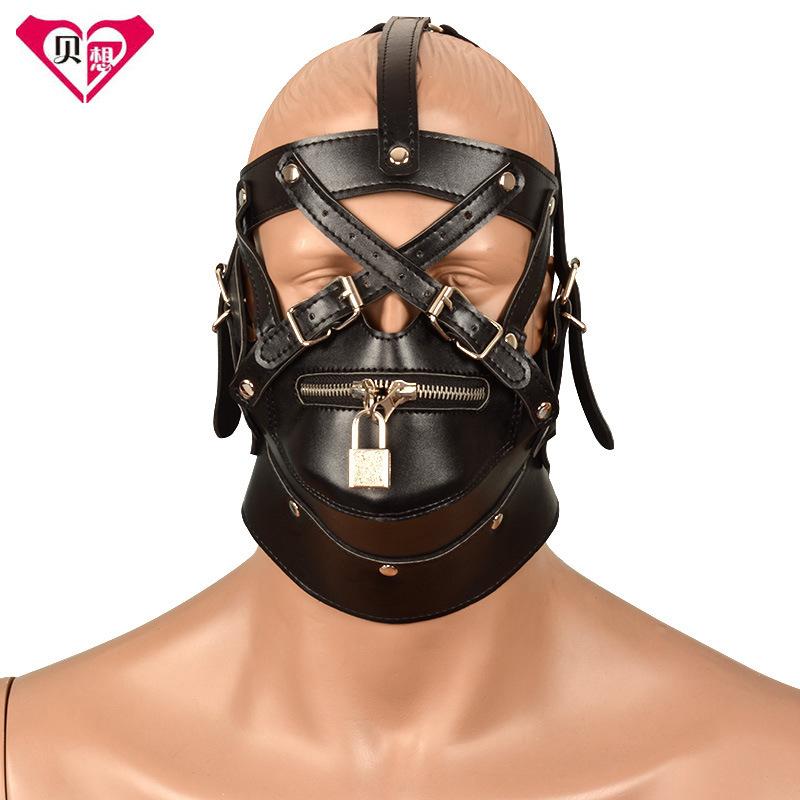 Binding Sexy Headgear Leather with Lock Hat Men's Night Club Hotel Adult Supplies