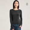Tencel Wool Collar Base Shirt: Silk-Like, Light, Warm, Round Neck, Knitted Long Sleeve Top for Autumn/Winter Women.