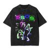 Colorful Band Pop Rock Mens T Shirt Washed Sos Novelty Tee Shirt Short Sleeve Crewneck TShirt Cotton Plus Size Clothes
