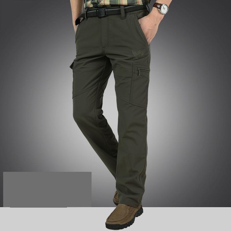 

Теплые флисовые брюки-карго, мужские зимние брюки, утолщенные повседневные рабочие брюки из хлопка в стиле «бомбер» XXXL армия зеленый