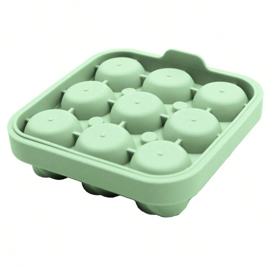 Rose Ice Hockey Mold Whiskey Silicone Ice Cube Maker With Funnel 9 Grids Ice Cube Mold
