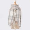 Autumn and winter wool plaid scarf women's high-end imitation cashmere versatile simple warm thickened fringed scarf
