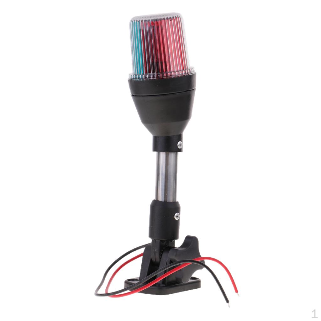 12V Marine Boat Three-Color White LED Anchor Light Stainless Steel