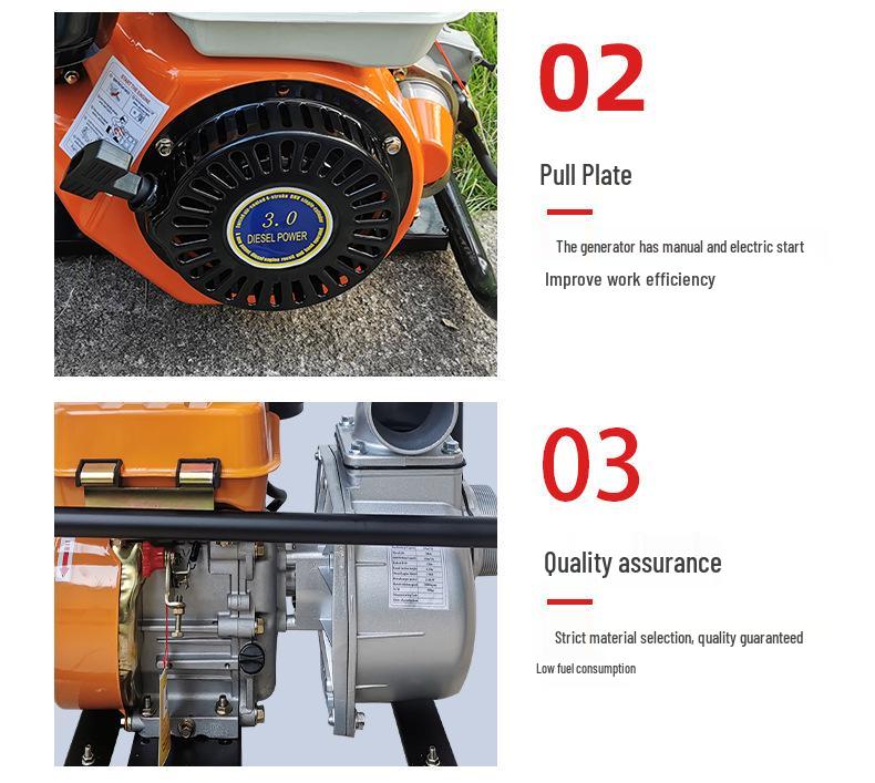 Portable Self-Priming Diesel Engine Water Pump for Flood Control and Drainage