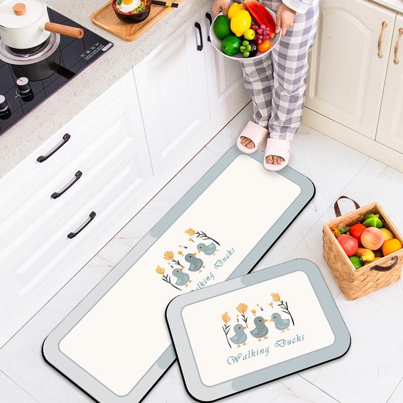 Kitchen Absorbent Non-slip Mat Anti-accelerator Floor Quick-drying Bathroom Mat Entry Bathroom Mat