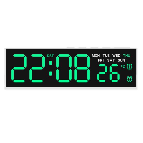 Digital Alarm Clock Large LED Display Brightness Adjustable Battery Operated Home Bedroom Clock with Week Temperature