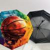 1pc Colorful Basketball Artwork Umbrella with Plastic Handle,Suitable for All Seasons Home Travel Outdoor UmbrellaDD265