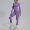 New seamless solid color breathable hip lift tight yoga suit set sports running fitness yoga suit set