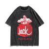 Vintage Washed T Shirt Anime Baki The Grappler Tshirt Hanma Yujiro Gym Short Sleeve Tshirts Oversized Cotton Casual Tee Shirt