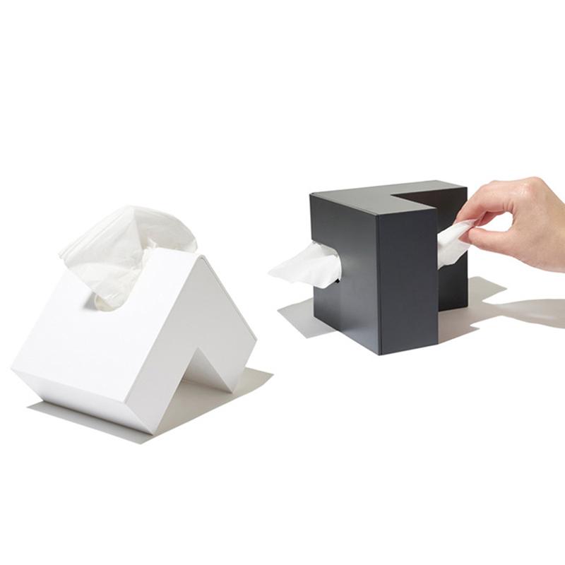Nordic Right Angle Desktop Napkin Paper Storage Case Tissue Box Holder Organizer