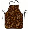 1pc Coffee Beans Pattern Print Apron, Durable and Easy To Clean, Adjustable Waistband, Polyester Material, for Kitchen Cooking, Gardening, Orchard Pic