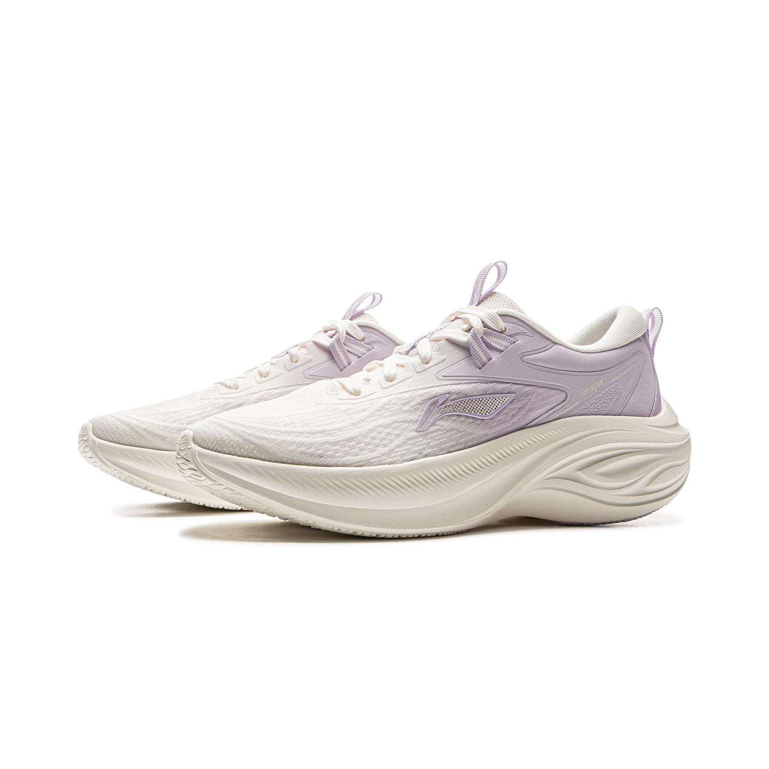 

New LiNing Ride Waves Cushioned Anti-Slip And Wear-Resistant Lightweight Low-Top Running Shoes Women s White Purple ARSV018-4 39