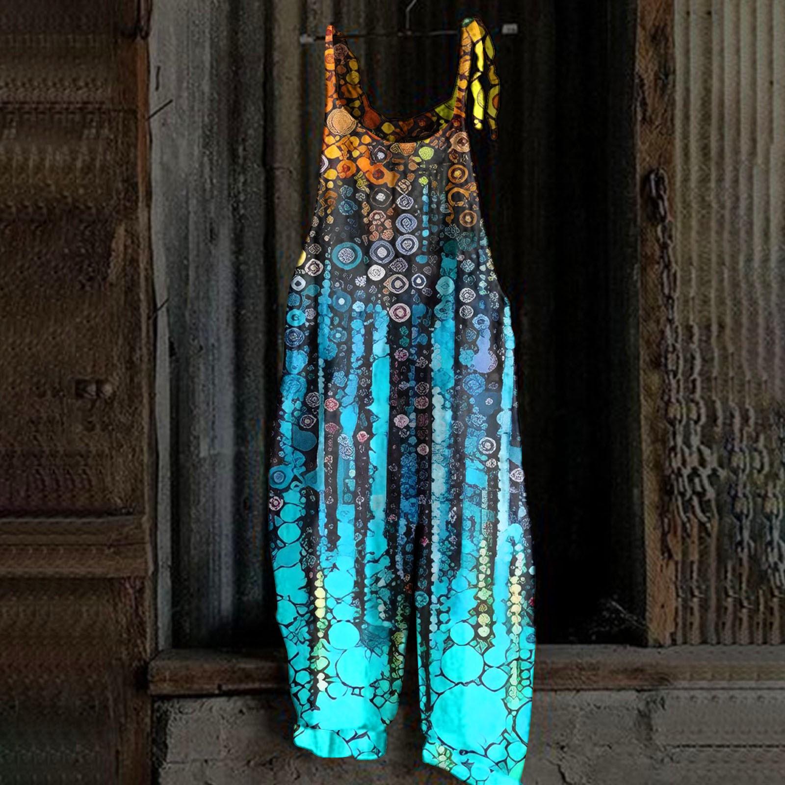 

Женский модный летний милый свободный повседневный комбинезон с принтом в стиле ретро и ремешками