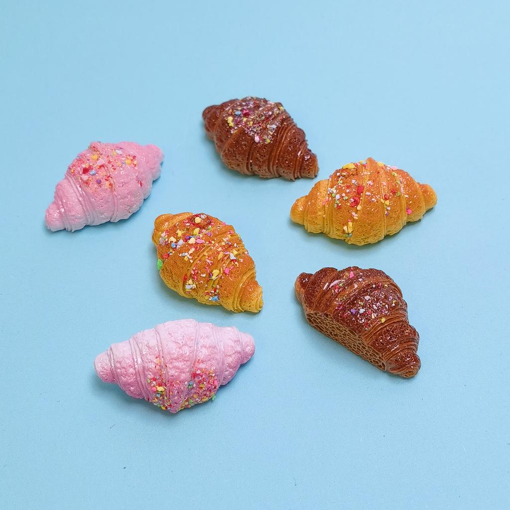 100pcs Cute Resin Mini Simulated Bread Food Play Flatback DIY for Kitchen Doll House Decoration Fairy Garden Miniatures
